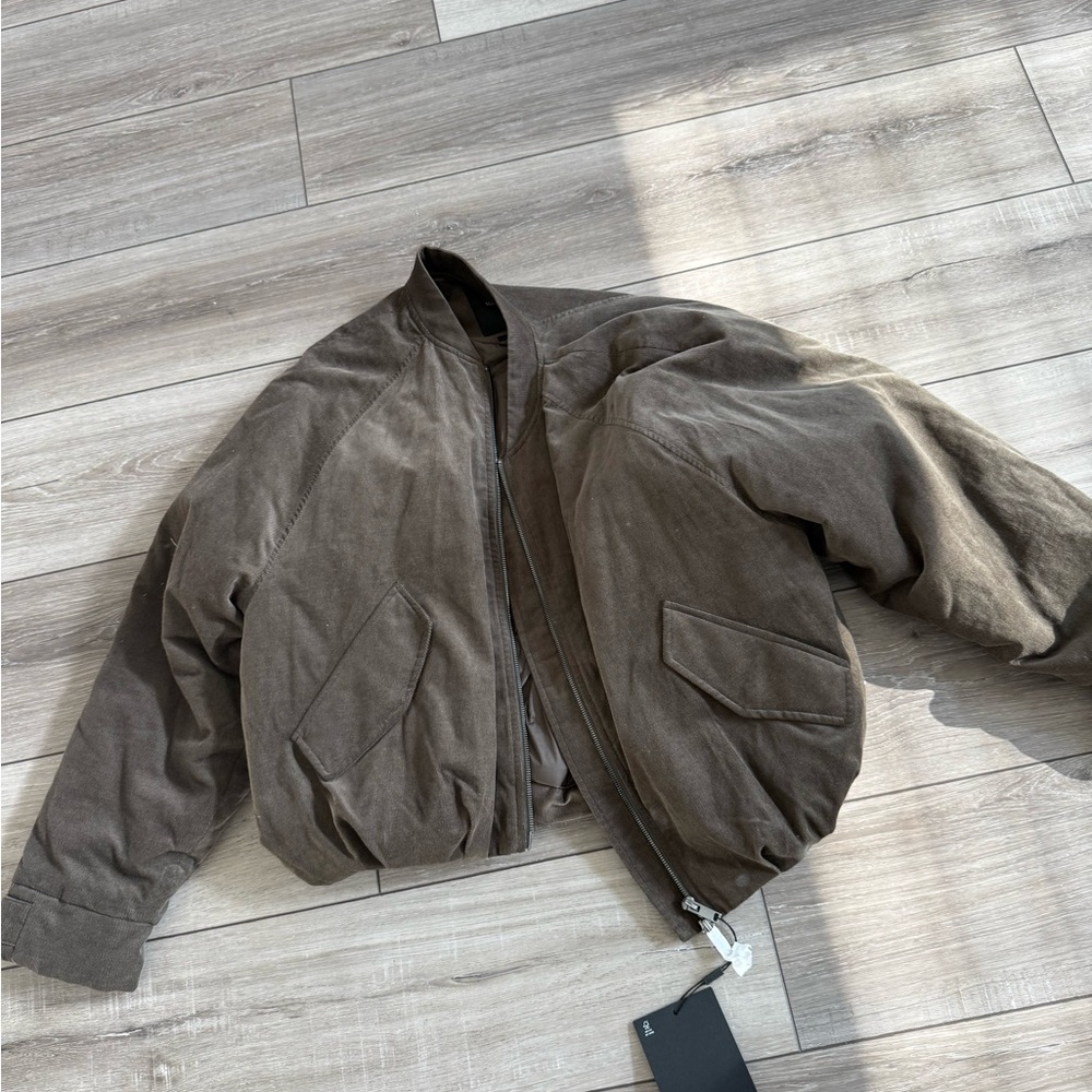 Massimo Dutti Women's Brown Bomber Jacket